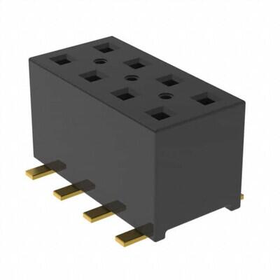 8 Position Receptacle, Pass Through Connector Surface Mount - 1