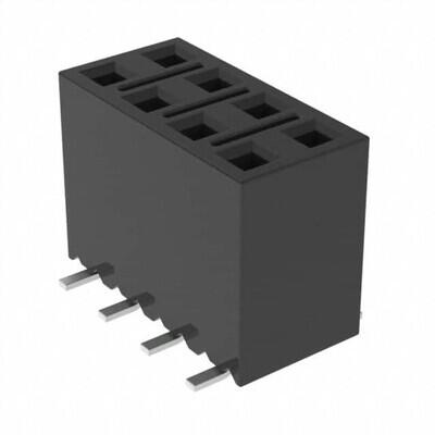 8 Position Receptacle, Pass Through Connector Surface Mount - 1