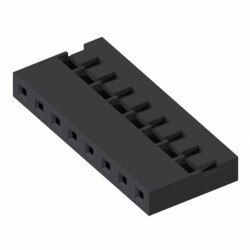8 Position Rectangular Housing Connector Receptacle Black 0.079