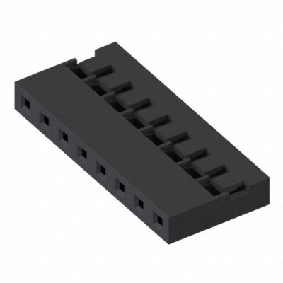 8 Position Rectangular Housing Connector Receptacle Black 0.079