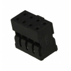 8 Position Rectangular Housing Connector Receptacle Black 0.079