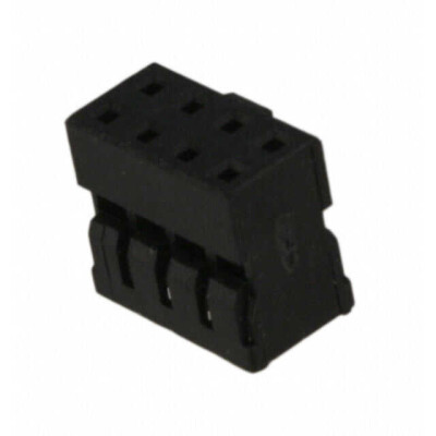 8 Position Rectangular Housing Connector Receptacle Black 0.079
