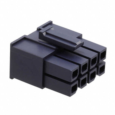 8 Position Rectangular Housing Connector Receptacle Black 0.224