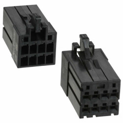 8 Rectangular Connectors - Housings Receptacle Black 0.098