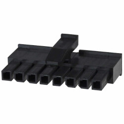 8 Rectangular Connectors - Housings Receptacle Black 0.118