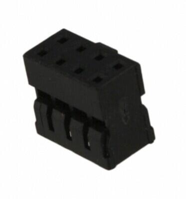 8 Rectangular Connectors - Housings Receptacle Black 0.079