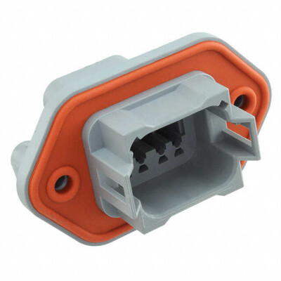 8 Rectangular Connectors - Housings Receptacle Gray - 1