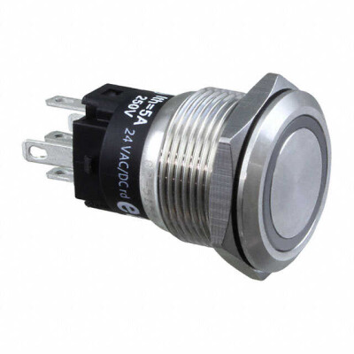 Pushbutton Switch SPDT Standard, Illuminated Panel Mount, Front - 1