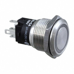 Pushbutton Switch SPDT Standard, Illuminated Panel Mount, Front - EAO