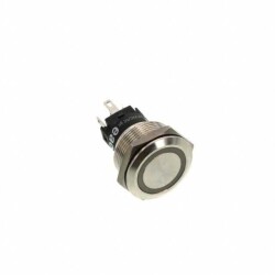 Pushbutton Switch SPDT Standard, Illuminated Panel Mount, Front - EAO