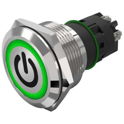 Pushbutton Switch SPDT Anti-Vandal, Illuminated Panel Mount, Front - 1