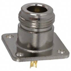 N Type Connector Jack, Female Socket 50 Ohms Panel Mount Solder Cup - Amphenol RF