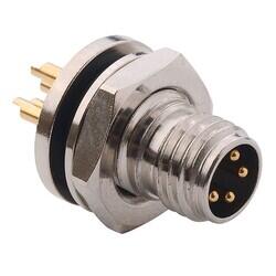 4 Position Circular Connector Receptacle, Male Pins Solder Cup - NorComp Inc.