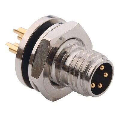 4 Position Circular Connector Receptacle, Male Pins Solder Cup - 1