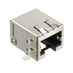 Jack Modular Connector 8p8c (RJ45, Ethernet) 90° Angle (Right) Shielded, EMI Finger Cat5e - Molex