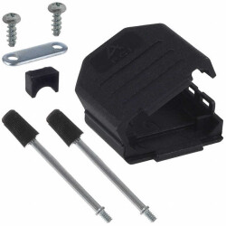 9 Position Hinged Backshell Connector Black 180° Unshielded - 1