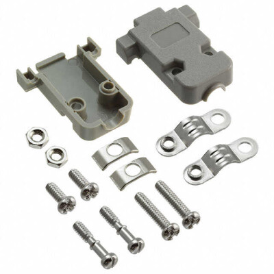 9 Position Two Piece Backshell Connector Gray 180° Unshielded - 1