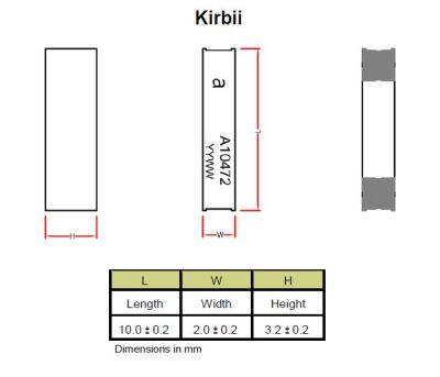 868/915 MHz KIRBII, ISM SMD Seramik Anten