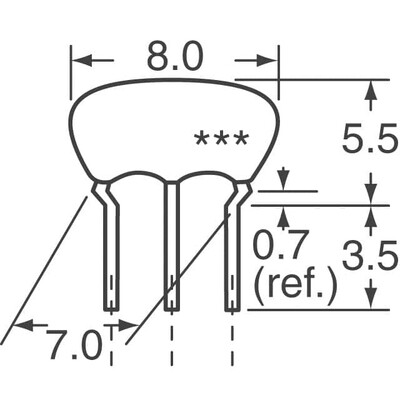 8MHz Ceramic Resonator Built in Capacitor 15pF ±0.2% 25 Ohms -20°C ~ 80°C Through Hole - 2