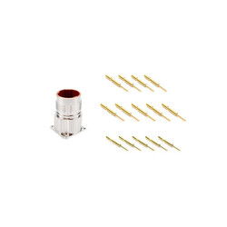 9 (4 + 4 Power + PE) Position Circular Connector Receptacle, Male Pins Crimp - 1