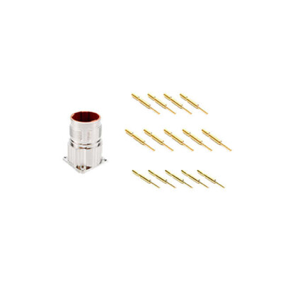 9 (4 + 4 Power + PE) Position Circular Connector Receptacle, Male Pins Crimp - 1