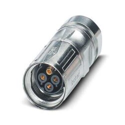 9 (5 + 3 Power + PE) Position Circular Connector Plug Housing Free Hanging (In-Line) Backshell, Coupling Nut - Phoenix Contact