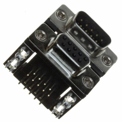 9, 9 Position D-Sub - Stacked Plug, Male Pins; Receptacle, Female Sockets Connector - 1