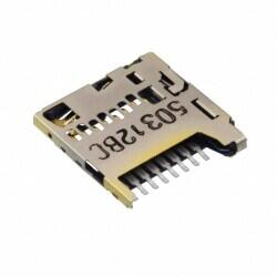 9 (8 + 1) Position Card Connector Secure Digital - microSD™ Surface Mount, Right Angle Gold - 1