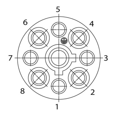 9 (8 + PE) Position Circular Connector Plug Housing Free Hanging (In-Line) Backshell, Coupling Nut - 4