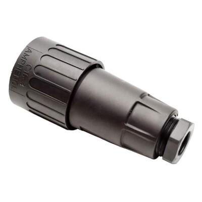 9 (8 + PE) Position Circular Connector Plug Housing Free Hanging (In-Line) Backshell, Coupling Nut - 2