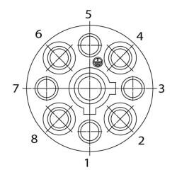 9 (8 + PE) Position Circular Connector Plug Housing Free Hanging (In-Line) Backshell, Coupling Nut - 4