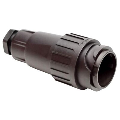 9 (8 + PE) Position Circular Connector Plug Housing Free Hanging (In-Line) Backshell, Coupling Nut - 1