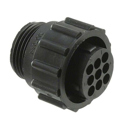 9 Position Circular Connector Plug Housing Free Hanging (In-Line) Coupling Nut - 1