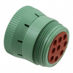 9 Position Circular Connector Plug Housing Free Hanging (In-Line) Coupling Nut - TE Connectivity Deutsch Connectors