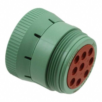 9 Position Circular Connector Plug Housing Free Hanging (In-Line) Coupling Nut - 1