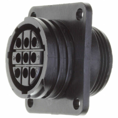 9 Position Circular Connector Receptacle Housing Panel Mount - 1