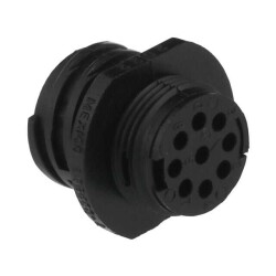 9 Position Circular Connector Receptacle Housing Free Hanging (In-Line) - TE Connectivity AMP Connectors