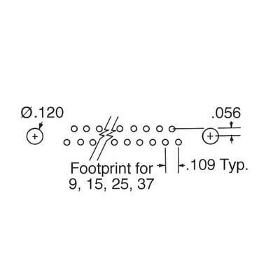 9 Position D-Sub Receptacle, Female Sockets Connector - 2