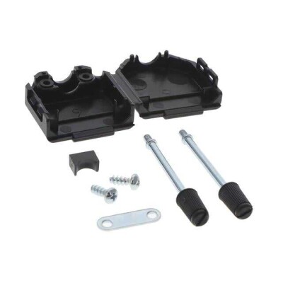9 Position Hinged Backshell Connector Black 180° Unshielded - 1