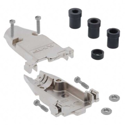 9 Position Two Piece Backshell Connector Silver 180° Shielded - 1