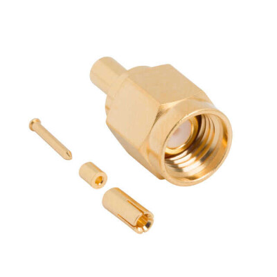SMA Connector Plug, Male Pin 50 Ohms Free Hanging (In-Line) Solder - 1