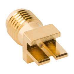 SMA Connector Jack, Female Socket 50 Ohms Board Edge, End Launch Solder - Amphenol RF (1)