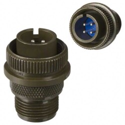 4 Position Circular Connector Plug, Male Pins Solder Cup - Amphenol Industrial Operations