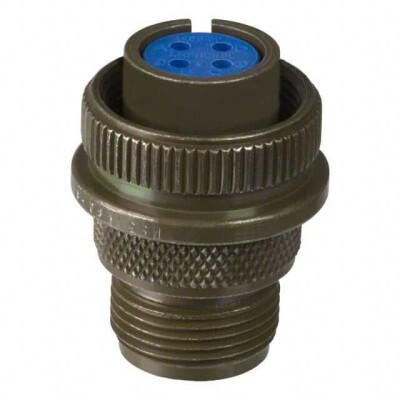 4 Position Circular Connector Plug, Female Sockets Solder Cup - 1