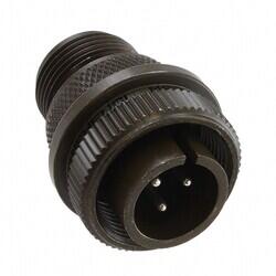 3 Position Circular Connector Plug, Male Pins Solder Cup - Amphenol Industrial Operations