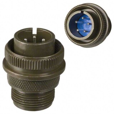 5 Position Circular Connector Plug, Male Pins Solder Cup - 1