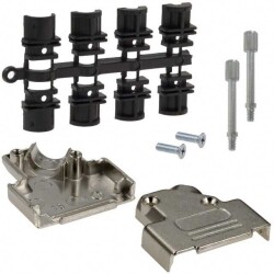 15 Position Two Piece Backshell Connector Silver 45° Shielded - NorComp Inc.