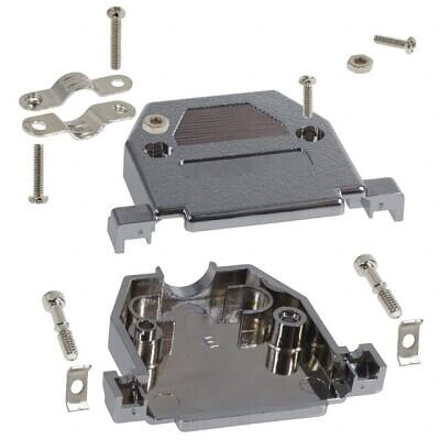 25 Position Two Piece Backshell Connector Silver 180° Shielded - 1