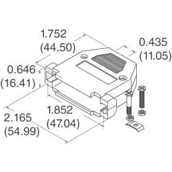 25 Position Two Piece Backshell Connector Silver 180° Shielded - 2