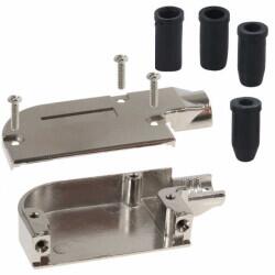 25 Position Two Piece Backshell Connector Silver 90° Shielded - NorComp Inc.